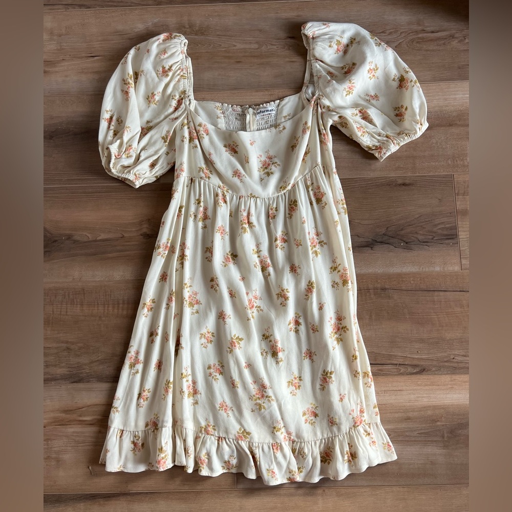 Reformation Bristol Puff Sleeve Babydoll Minidress